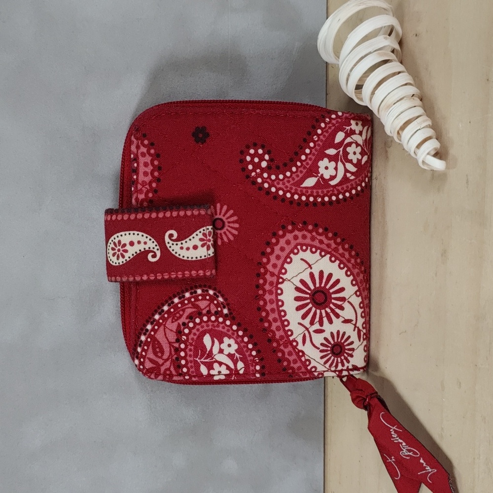 Vera Bradley red paisley bifold wallet